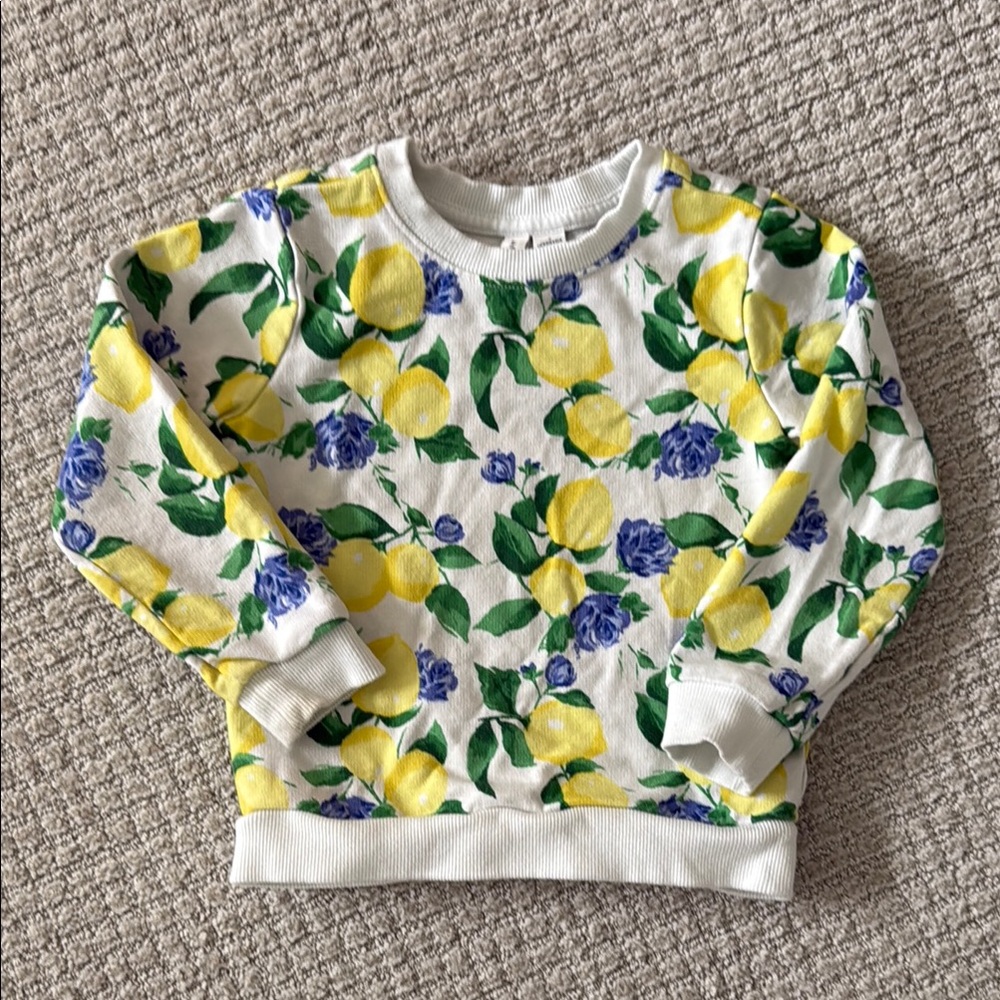 Janie and Jack Kids Lemon Print Sweatshirt